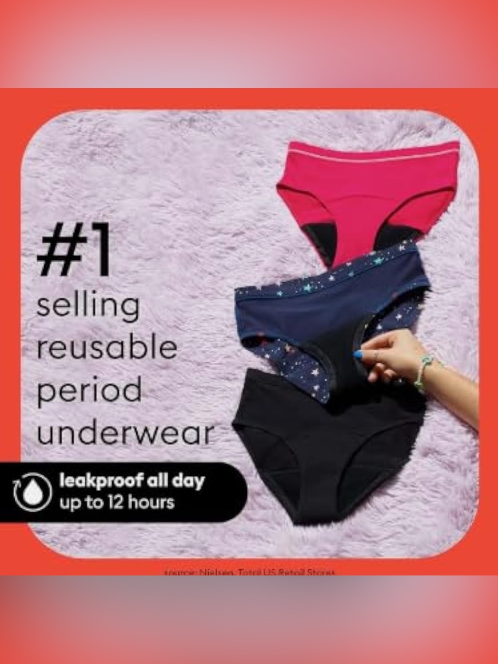 Nwt 3 Pack Thinx Teens Period Underwear, Brief-Style Period Panties, Reusable — image 6 of 7
